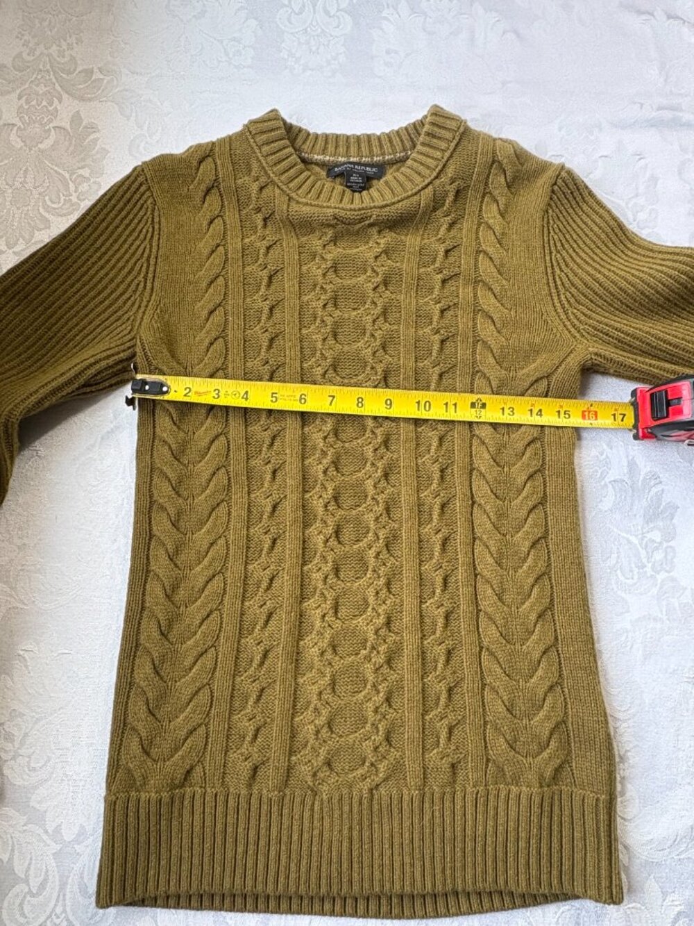 Banana Republic Filpucci Cable Knit Sweater Womens XS Green Italian Wool Blend - Picture 4 of 7